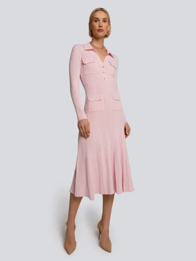 Ferra Midi Long sleeve  LightPink Dress