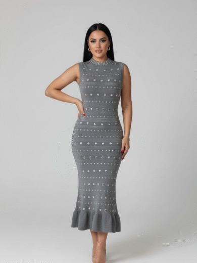 starlet gray maxi sleeveless dress