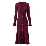 Burgundy Mia Long Sleeve Dress