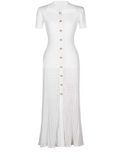 Delila White short sleeve Dress