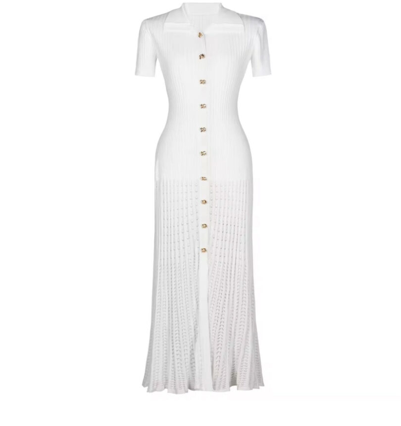 Delila White short sleeve Dress