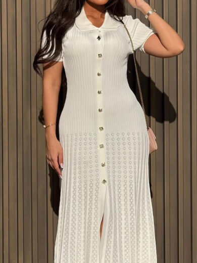 Delila White short sleeve Dress