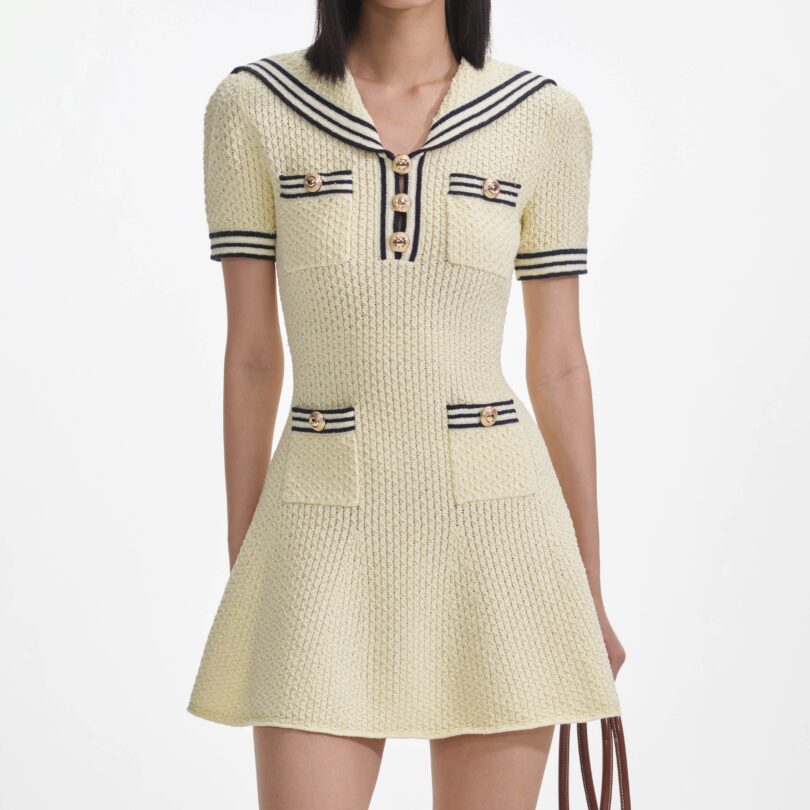 Jolie BB Knit Mini Dress light yellow - Image 3