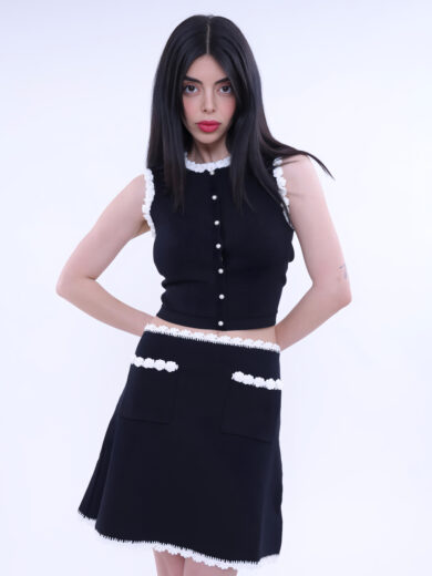 Noirta Sleeveless Knitted Set