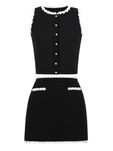 Noirta Sleeveless Knitted Set
