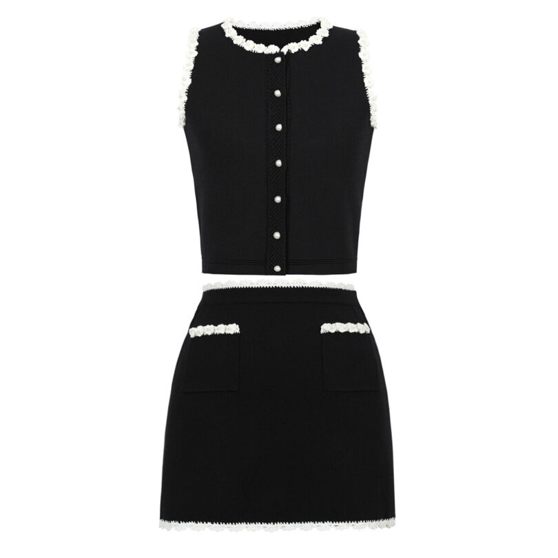 Noirta Sleeveless Knitted Set