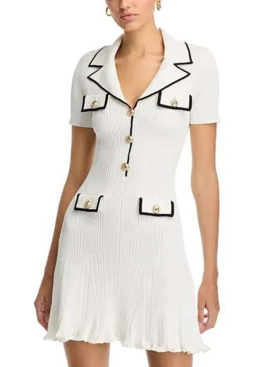 Jolie BB Knit Mini Dress White - Image 6