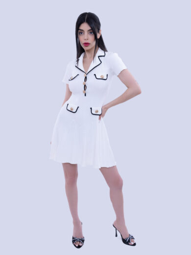 Jolie BB Knit Mini Dress White - Image 4