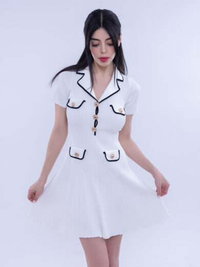 Jolie BB Knit Mini Dress White