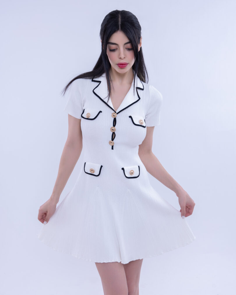 Jolie BB Knit Mini Dress White