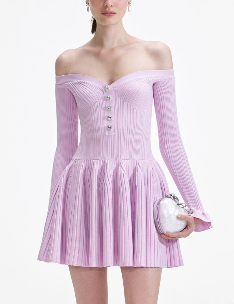 Margo Long sleeve knitted Pink Dress - Image 4