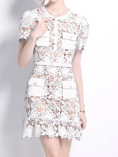 Latto mini Short Sleeve White Dress