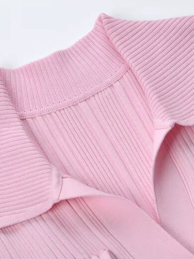 Siraha Pink knitted mini dress short sleeve - Image 5