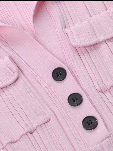 Siraha Pink knitted mini dress short sleeve - Image 6