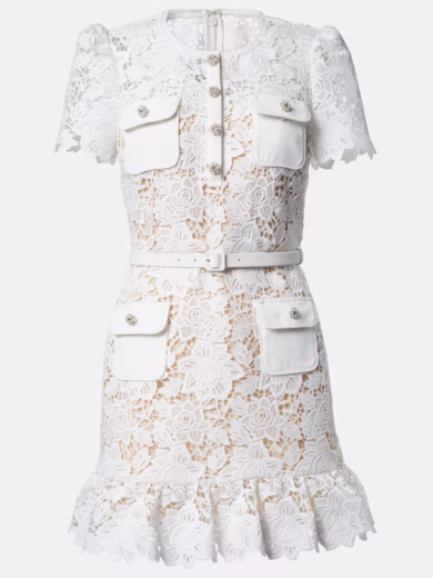 Latto mini Short Sleeve White Dress