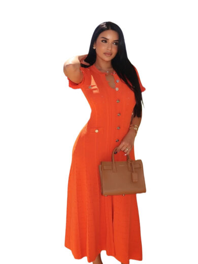 Jasmine Midi Dress Orange