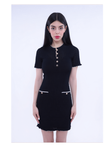 Mirrah Kntted Mini Dress black - Image 4