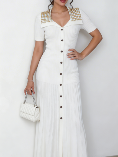 Nad Knit Short sleeve White dress