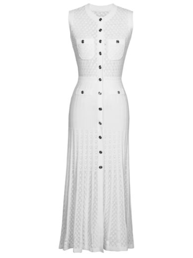 Kassando white sleeveless maxi dress