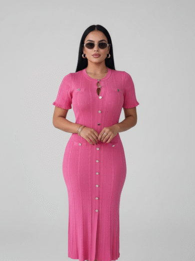 jasmine midi dress pink