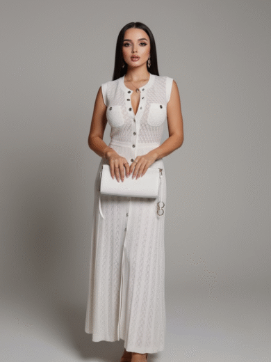 Kassando white sleeveless maxi dress