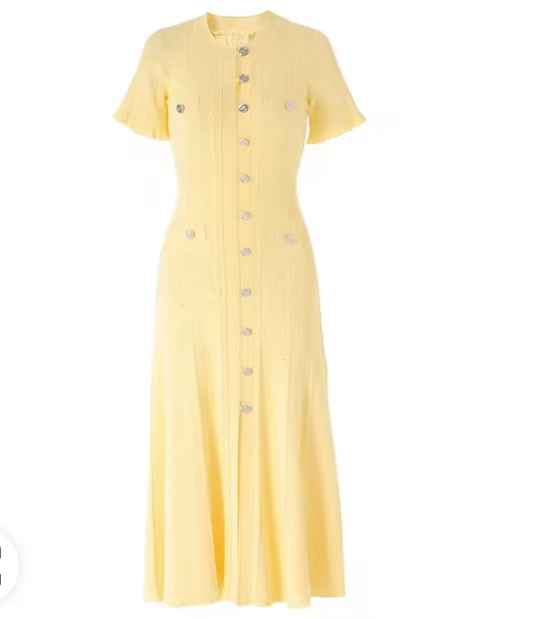 jasmine short sleeve Yellow mid Dress