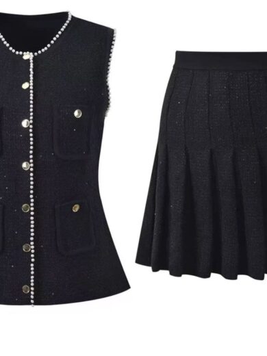 vesty pearl-trimmed Tweed Waistcoat