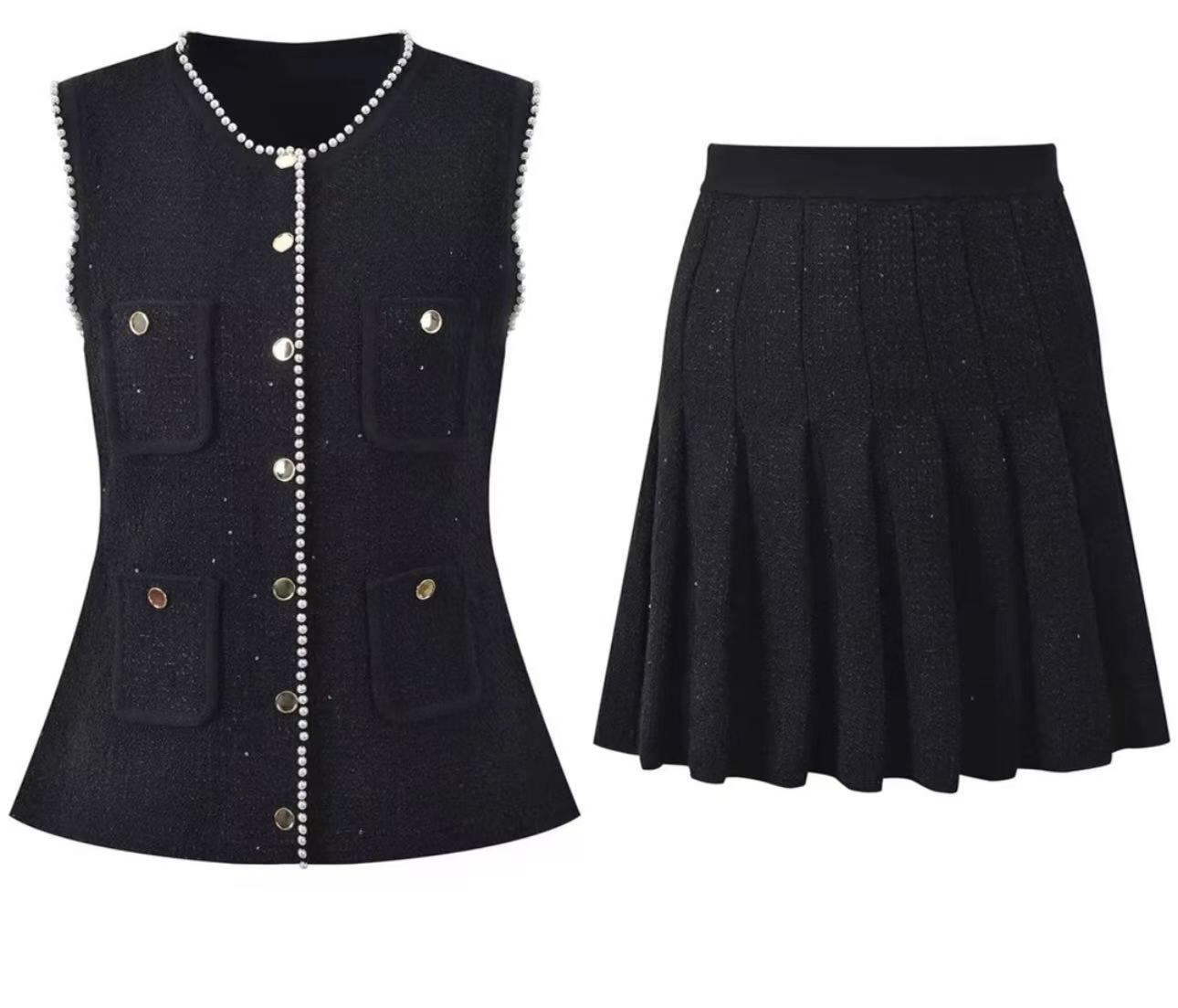 vesty pearl-trimmed Tweed Waistcoat - Image 3