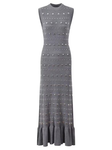 starlet gray maxi sleeveless dress