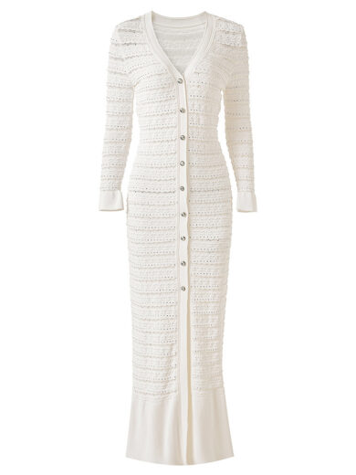 barri long sleeve maxi Dress V-neck