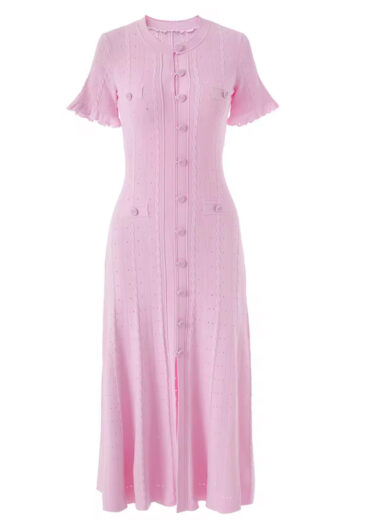 jasmine short sleeve light pink mid Dress
