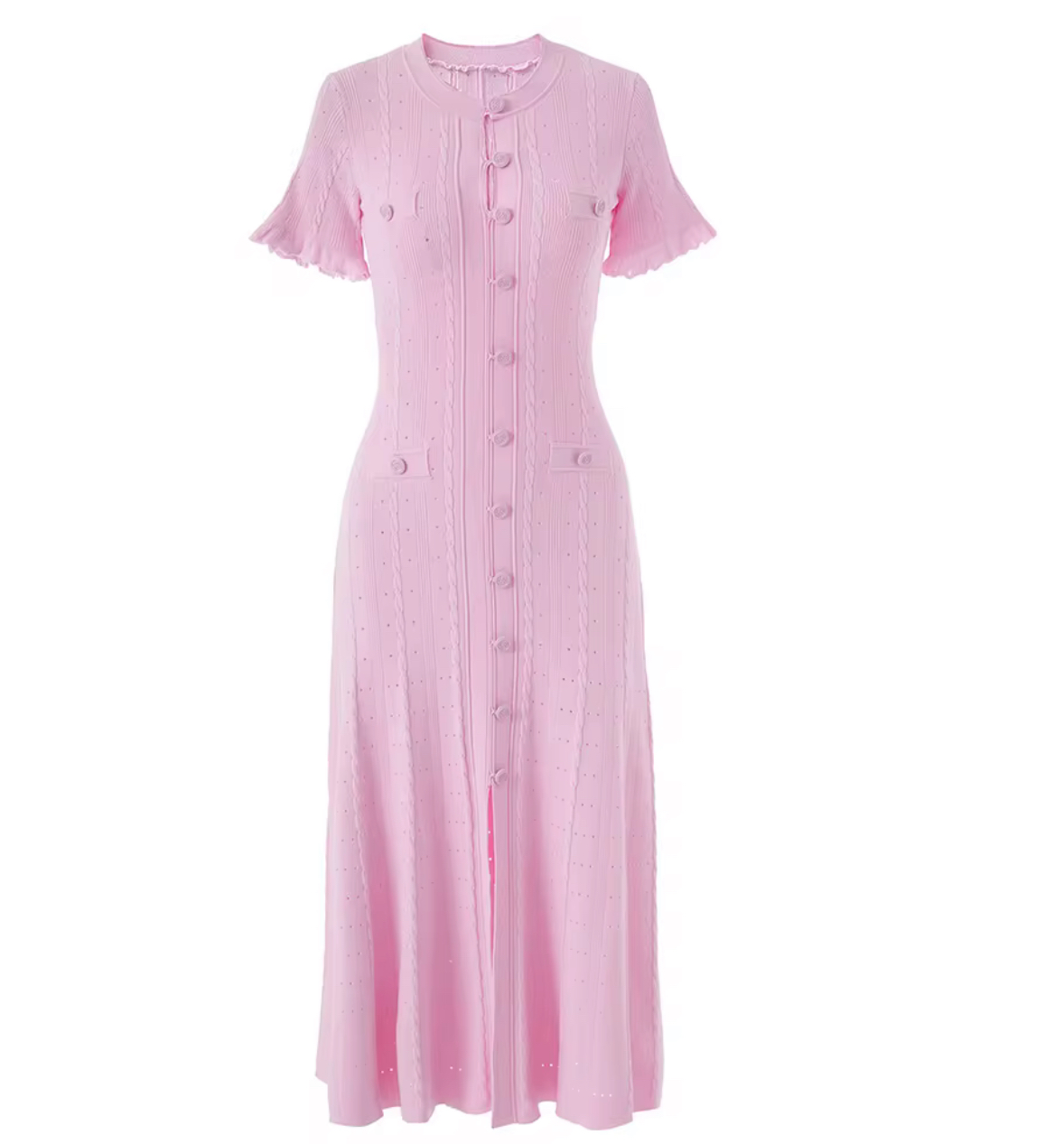 jasmine short sleeve light pink mid Dress - Image 3