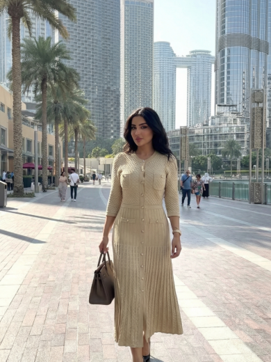 Golden Gal Knitted Dress