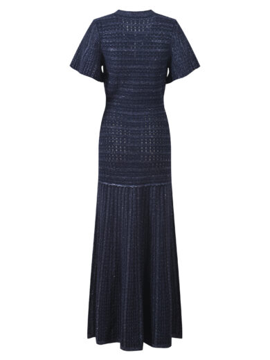 Karolina navy blue  short sleeve knit dress