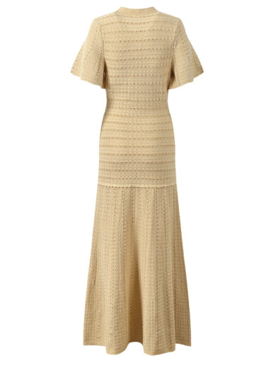 Karolina Beige short sleeve knit dress - Image 5