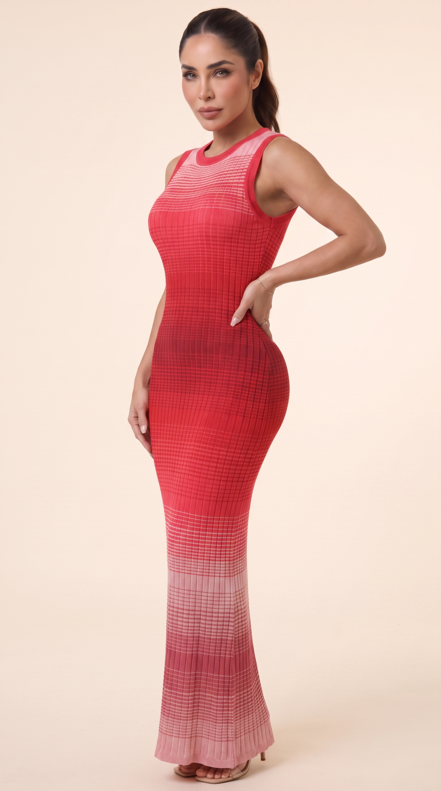 Red Orial Maxi Dress summer vibe